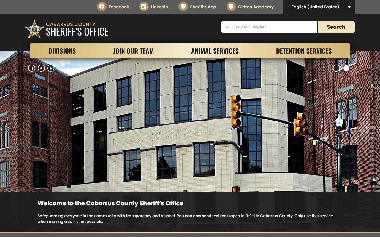 Cabarrus County Sheriff office for Cabarrus County court records